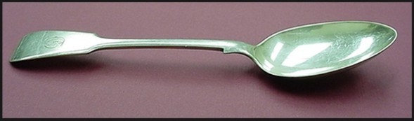 Coin silver spoon, John Round 1860c