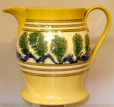 Yellowware pitcher,